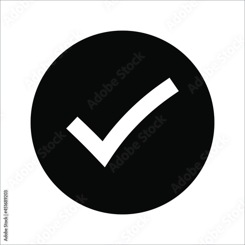 Free Download check mark icon in a circle. Tick symbol  on white background, vector illustration. - GFXLoad