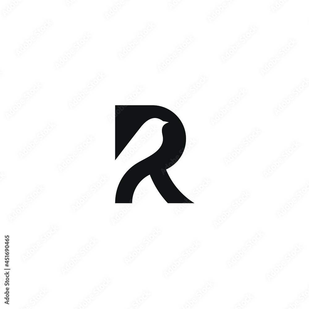 early letter R negative space bird design logo inspiration early letter R negative space bird design logo inspiration