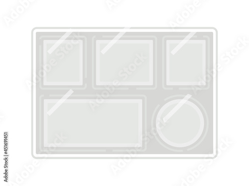 Korean Food Tray, School Lunch Tray, Lunch Tray, Metal Tray, Cafeteria Food Tray, Vector Icon Illustration Background