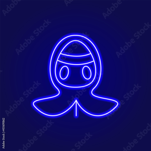 Cyberpunk wear hood icon. Futuristic mask. High tech technology. Future with robot technology