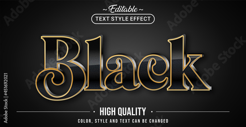 Editable text style effect - Black text style theme.