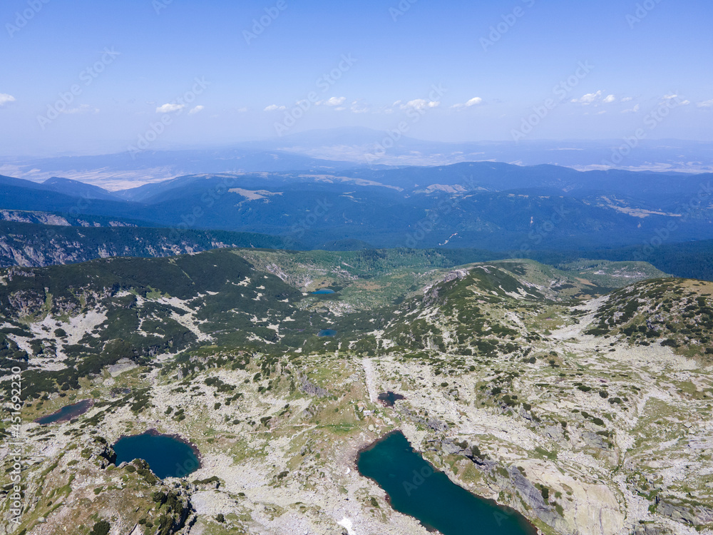 Aerial view of The Scary Lake (Strashnoto lake), Rila Mountain, Bulgaria
