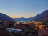 beautiful sunset in the city of kotor montenegro