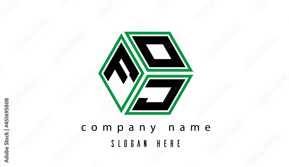 FOJ polygon creative latter logo FOJ polygon creative latter logo