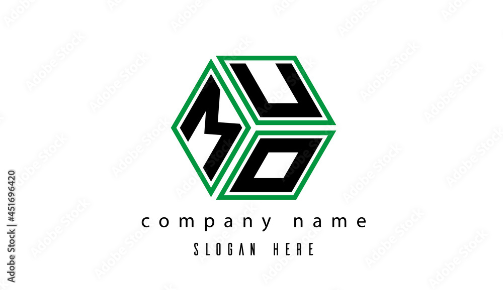 Fototapeta premium MUO polygon creative latter logo