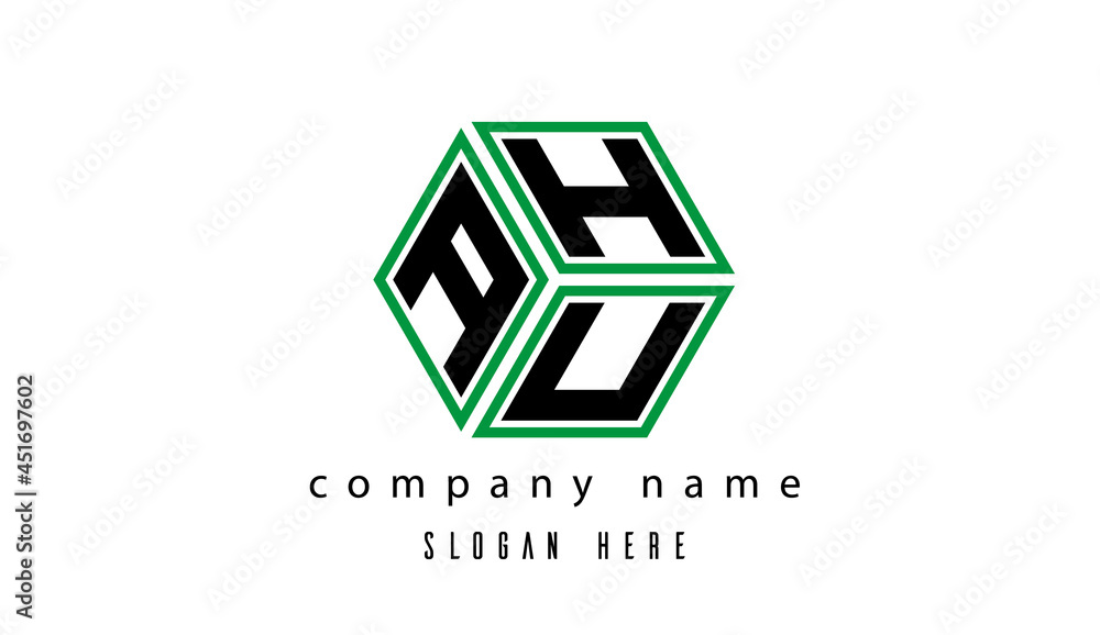 Fototapeta premium AHU polygon creative latter logo
