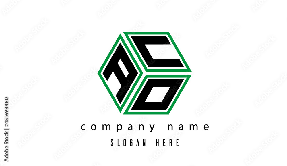 ACO polygon creative letter logo ACO polygon creative letter logo