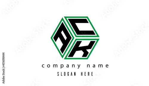 ACK polygon creative  letter logo