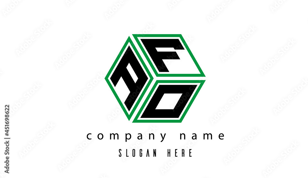 AFO polygon creative letter logo AFO polygon creative letter logo
