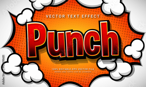 Punch comic editable text style effect themed minimalist cartoon style