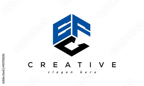 EFC letters creative logo with hexagon	 photo