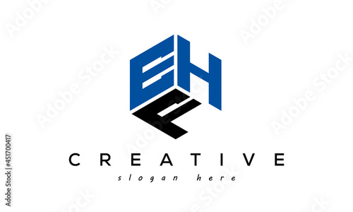 EHF letters creative logo with hexagon	 photo