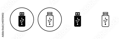Usb icon set. Flash disk icon vector