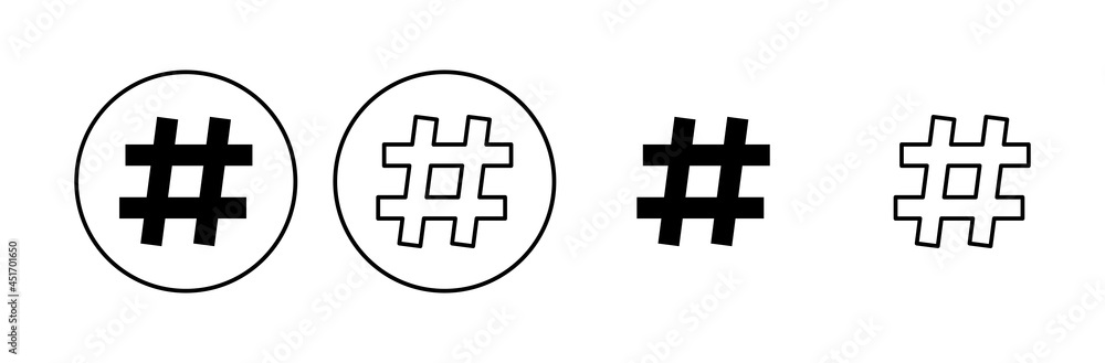 Fototapeta premium Hashtag icon set. hashtag symbol