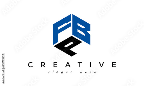 FBP letters creative logo with hexagon	 photo