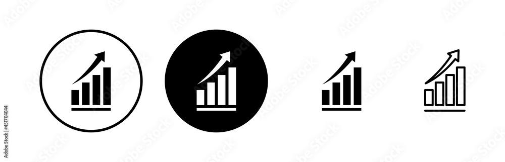 Growing graph Icons set. Chart icon. Graph Icon in trendy flat style isolated Growing graph Icons set. Chart icon. Graph Icon in trendy flat style isolated