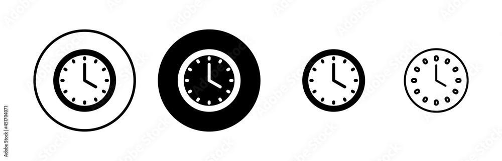 Clock vector icons set. Time icon vector. Clock vector icon Clock vector icons set. Time icon vector. Clock vector icon