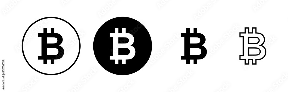 Bitcoin sign icons set. Crypto currency symbol. Blockchain. Cryptocurrency Bitcoin sign icons set. Crypto currency symbol. Blockchain. Cryptocurrency