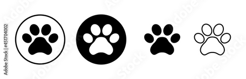 Paw icons set. Paw Print icon