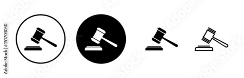 Gavel icons set. Hammer icon vector. Judge Gavel Auction Icon Vector. Bid