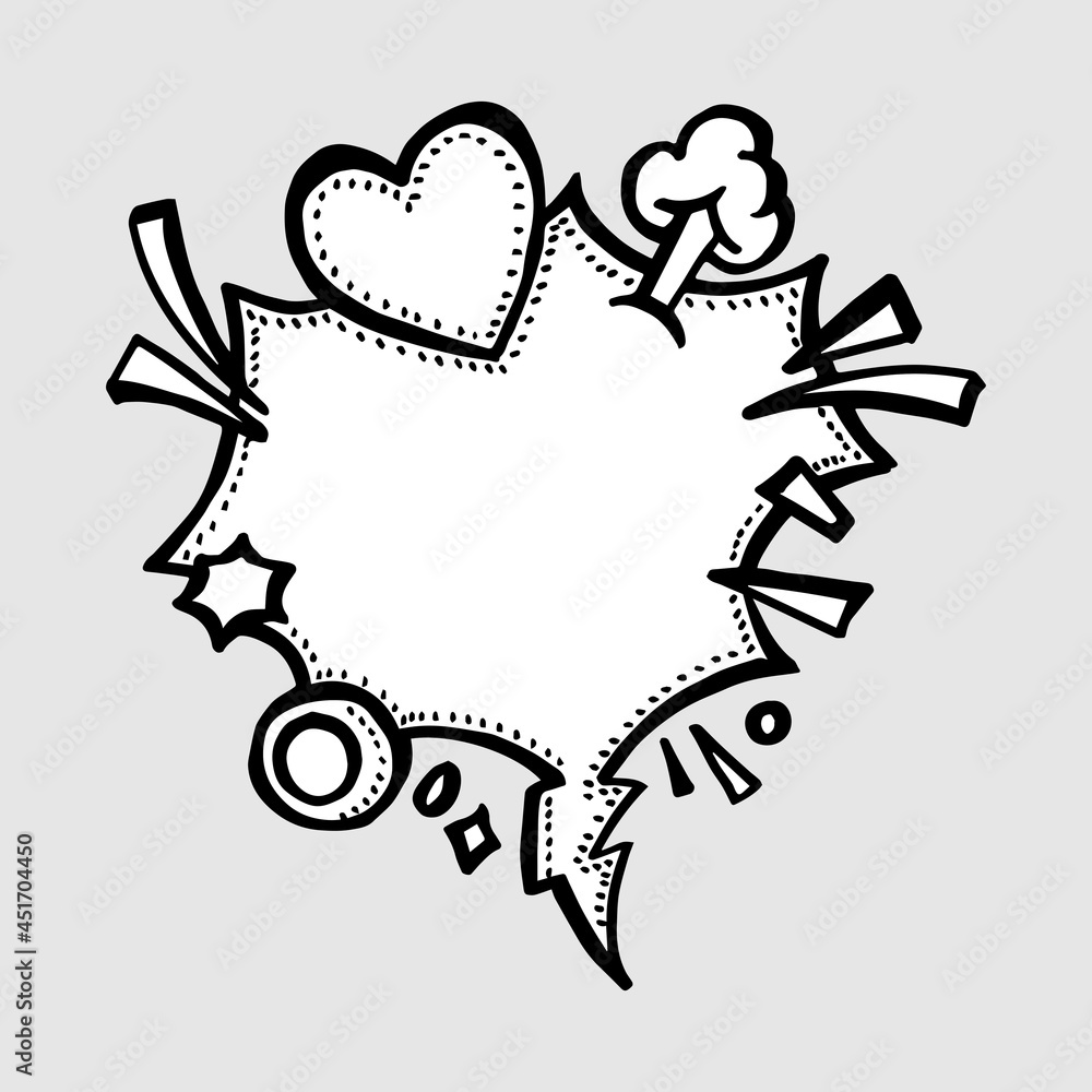Hand drawn set of speech bubbles isolated . Doodle set element. Vector illustration. Hand drawn set of speech bubbles isolated . Doodle set element. Vector illustration.
