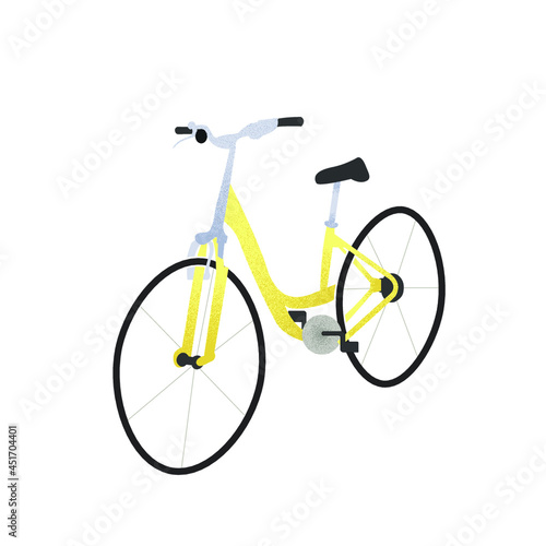yellow bicycle isolated on white