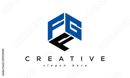 FGF letters creative logo with hexagon	 photo