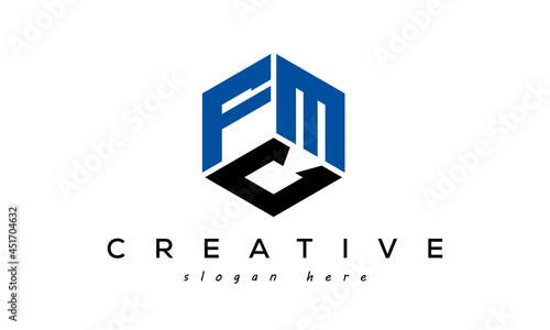 FMC letters creative logo with hexagon photo