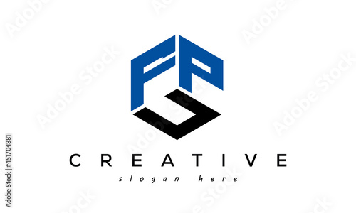 FPU letters creative logo with hexagon photo