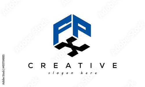 FPX letters creative logo with hexagon photo