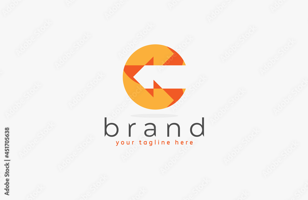 Obraz premium Abstract C Geometric unique Art logo design inspiration