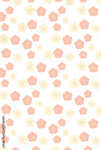 Cute pattern of plum blossoms (postcard size)