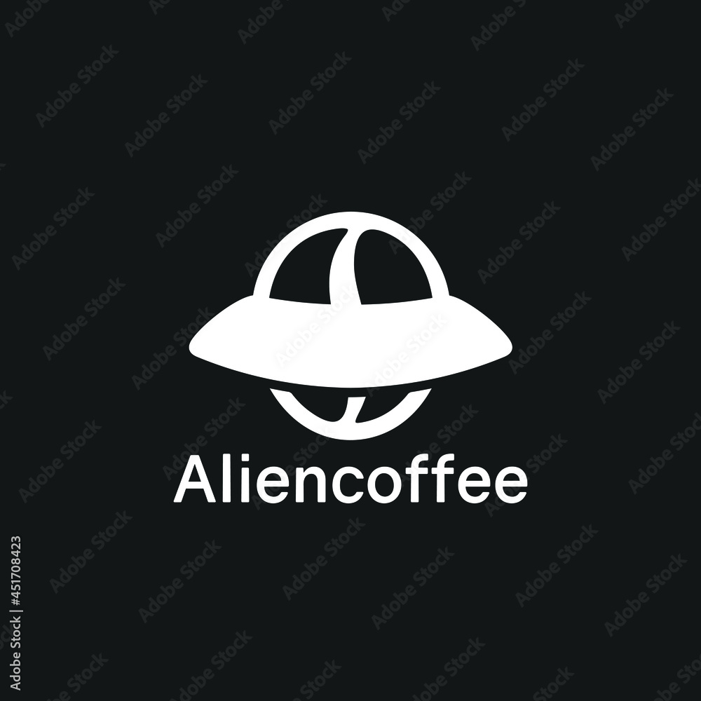 Fototapeta premium ABSTRACK COFFEE LOGO ALIEN DESIGN IDEA VECTOR MONOGRAM BLACK AND WHITE COLOR FOR BUSINESS