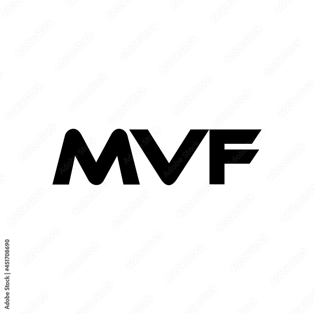 MVF letter logo design with white background in illustrator, vector