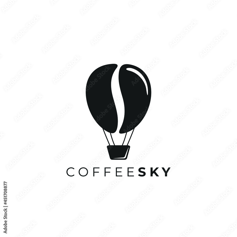 COFFEE SKY BALLOON CREATIVE LOGO DESIGN IDEA VECTOR MONOGRAM BLACK AND WHITE COLOR FOR BUSINESS COFFEE SKY BALLOON CREATIVE LOGO DESIGN IDEA VECTOR MONOGRAM BLACK AND WHITE COLOR FOR BUSINESS