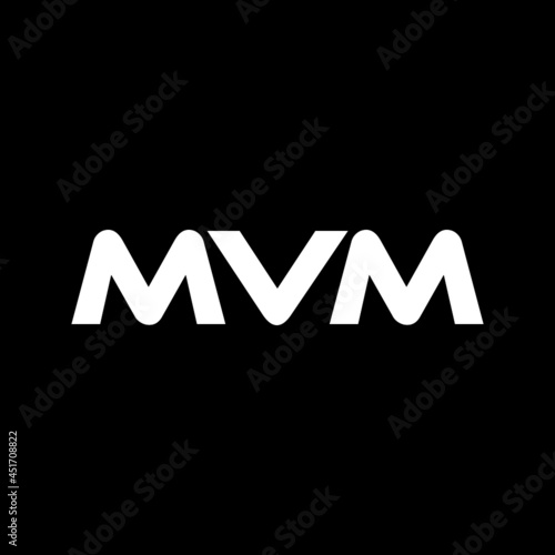 MVM letter logo design with black background in illustrator, vector logo modern alphabet font overlap style. calligraphy designs for logo, Poster, Invitation, etc.