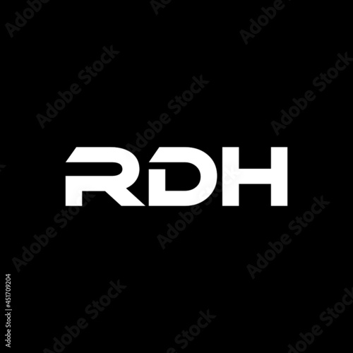 RDH letter logo design with black background in illustrator, vector logo modern alphabet font overlap style. calligraphy designs for logo, Poster, Invitation, etc.