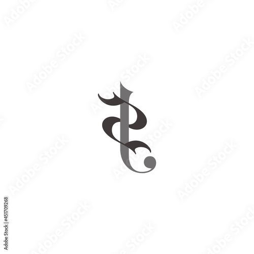 letter 2t colorful linked curves design logo vector