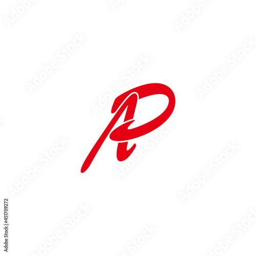 letter ap curve overlapping line logo vector