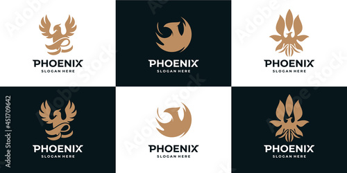 Set of phoenix logo design