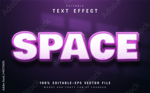 Space text, purple gradient text effect editable