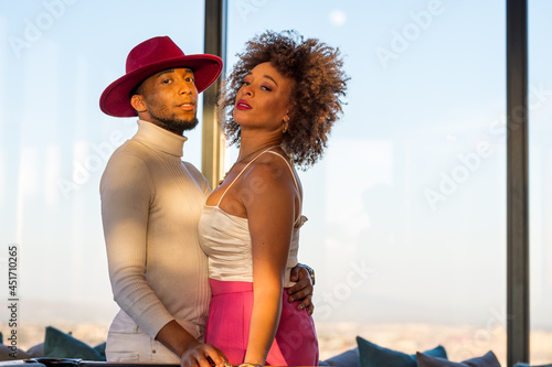 Seductive Diverse Couple Posing