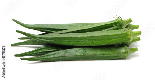 Obraz na plátně Fresh young okra isolated on white background
