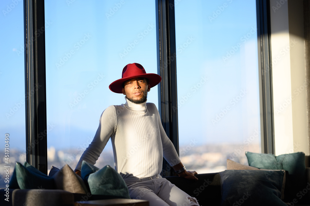Φωτογραφία Gay African-American Male Fashion Model in Los Angeles High Rise