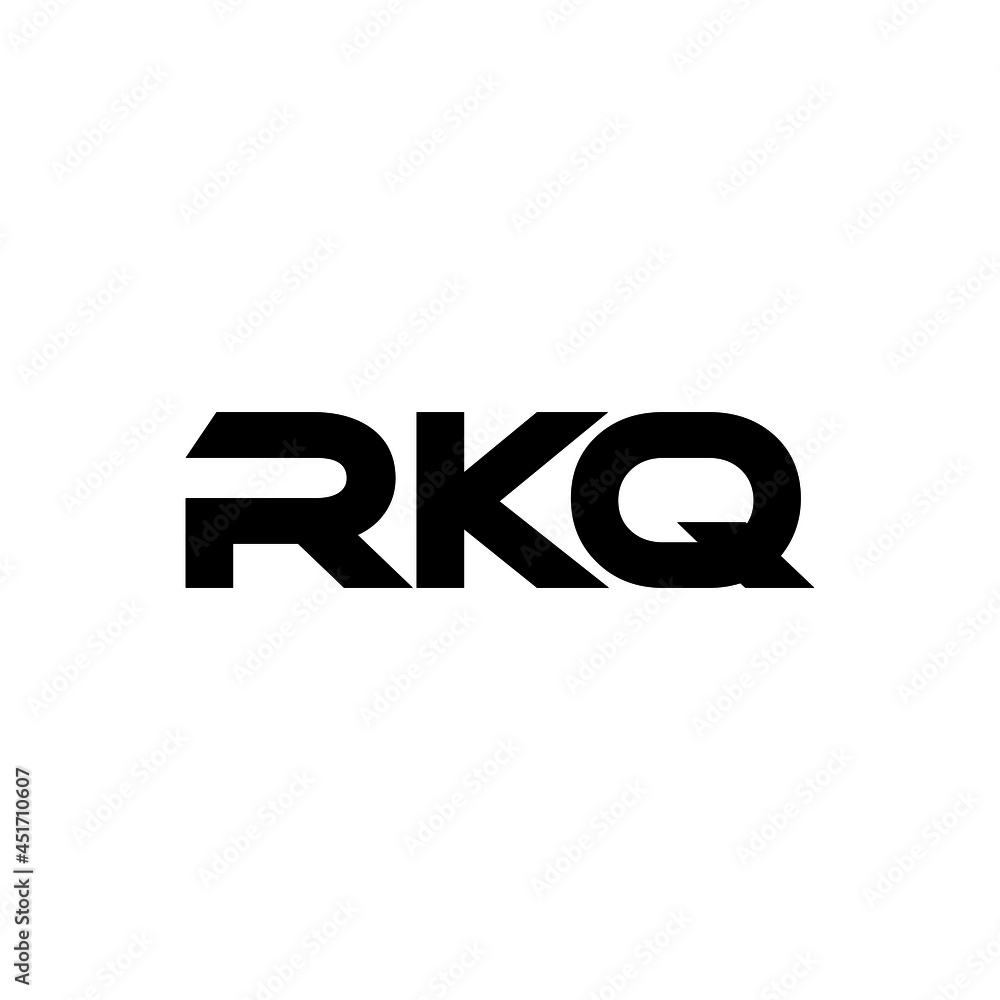 RKQ letter logo design with white background in illustrator, vector logo modern alphabet font overlap style. calligraphy designs for logo, Poster, Invitation, etc.