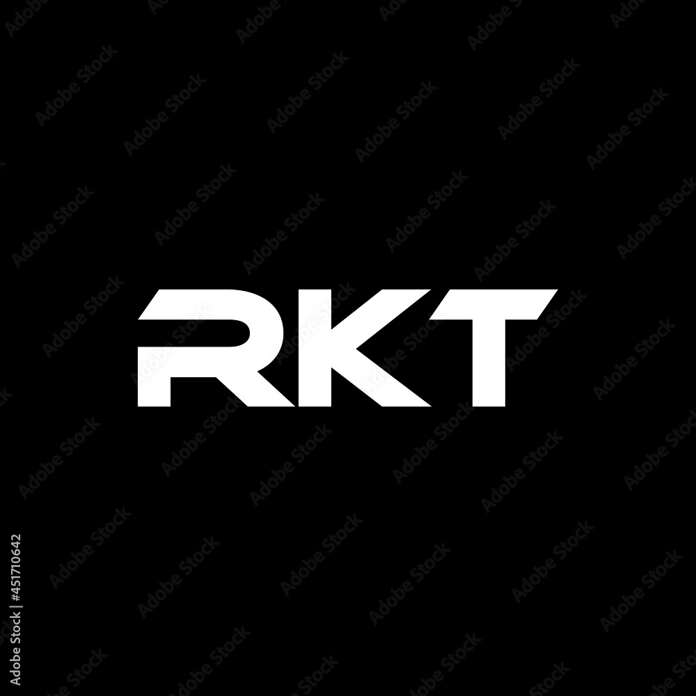 RKT letter logo design with black background in illustrator, vector logo modern alphabet font overlap style. calligraphy designs for logo, Poster, Invitation, etc.