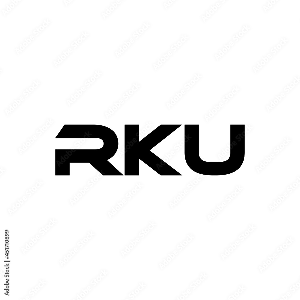 RKU letter logo design with white background in illustrator, vector logo modern alphabet font overlap style. calligraphy designs for logo, Poster, Invitation, etc.