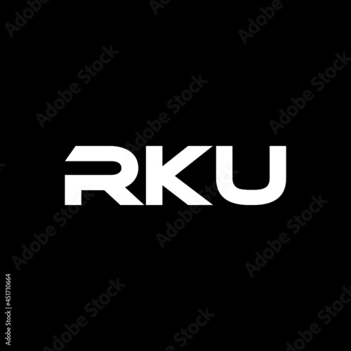 RKU letter logo design with black background in illustrator  vector logo modern alphabet font overlap style. calligraphy designs for logo  Poster  Invitation  etc.
