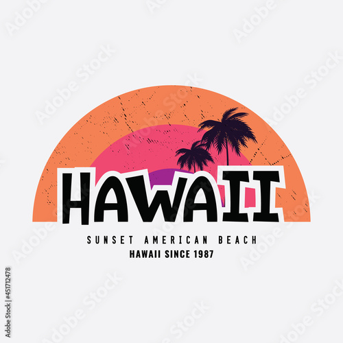 Hawaii, illustration typography. perfect for t shirt design
