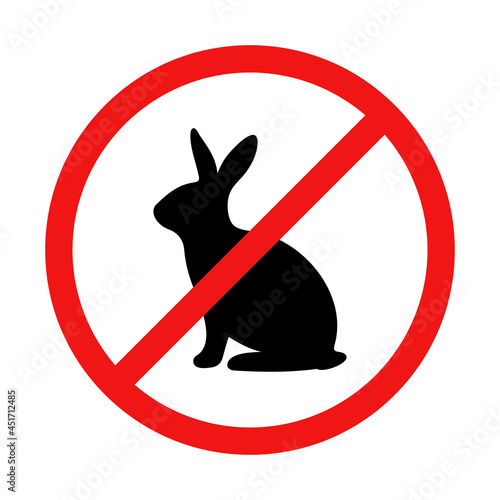 Vector No Rabbit Sign Illustration
